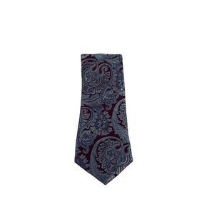 Joseph Abboud Extra Long Paisley Silk Tie - 63.25" Burgundy Blue & Red NEW